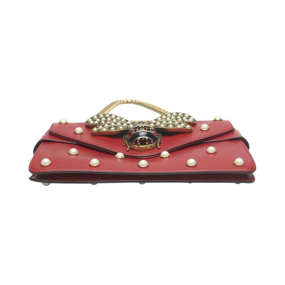 GUCCI Authentic Red Pearl Leather Shoulder Bag - Picture 6 of 14